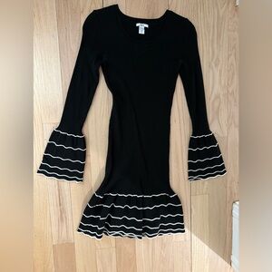 Bar III Black Ribbed Knit Top